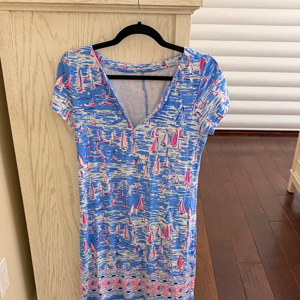 FINAL WEEKEND!!  Lilly Pulitzer Adorable Blue and Pink Sailboat Dress